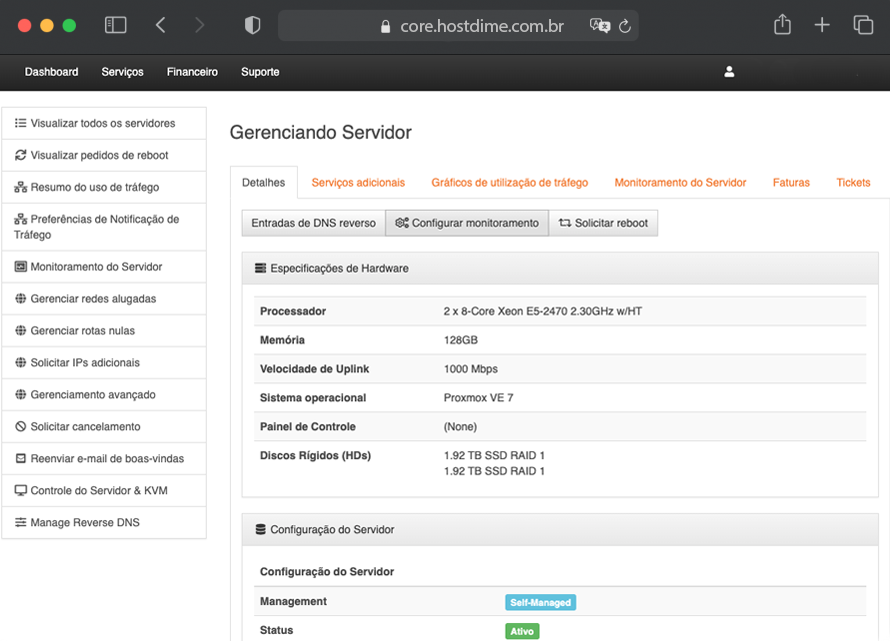 painel-dedicado-hostdime Servidor Dedicado no Melhor Data Center